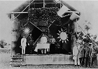 Photograph of Dr Sun Yat-sen, Liao Zhongkai, Chiang Kai-shek, and Soong Ching Ling at the opening ceremony of the Whampoa Military Academy, 1924. Collection of the Guangdong Museum of Revolutionary History
