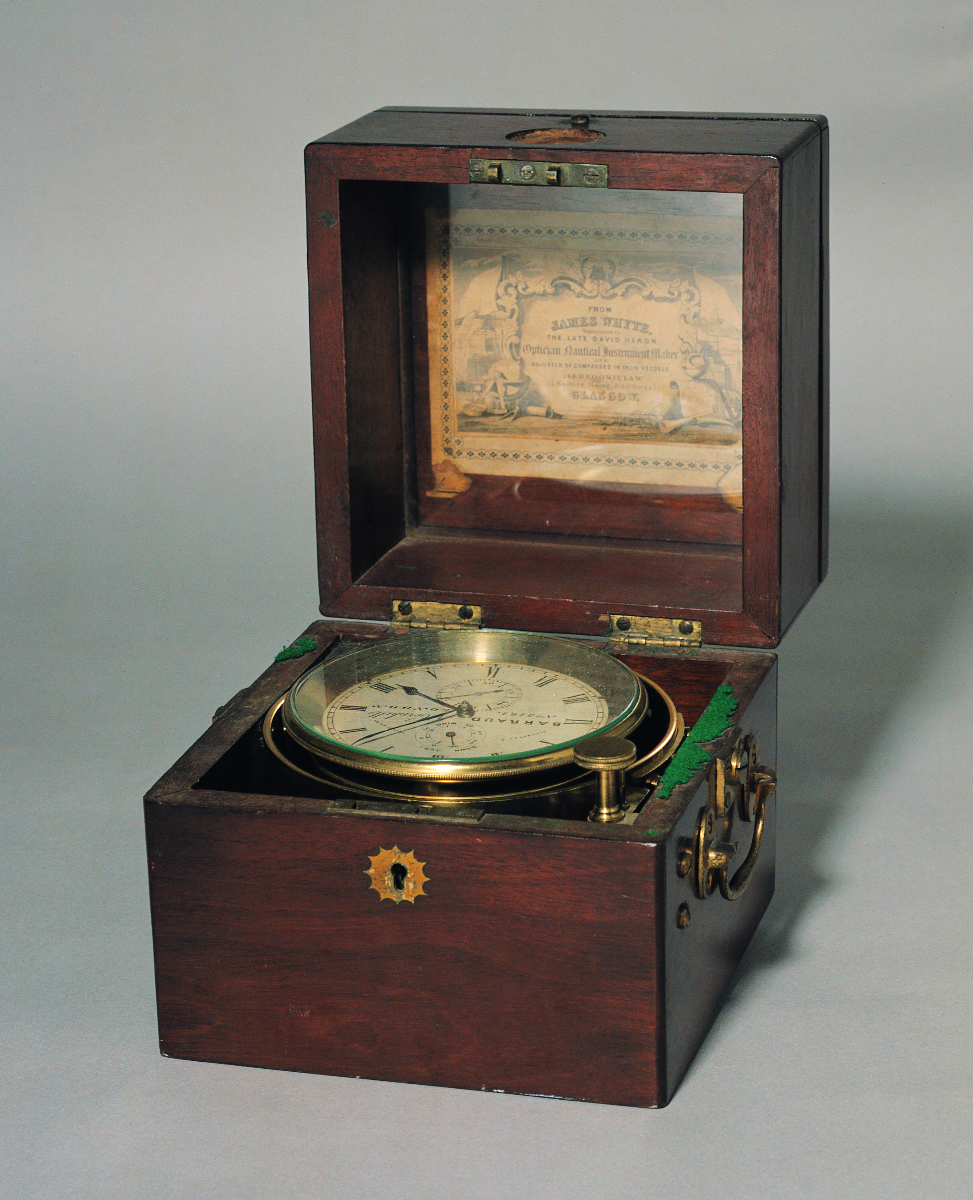 Navigation clock of the Zhongshan warship, early 20th century.  <br>Hong Kong Museum of History collection